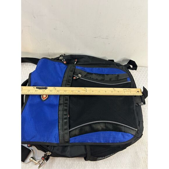 Swiss+Tech Messenger Backpack Bag Blue/Blk 16x18" - Picture 9 of 10